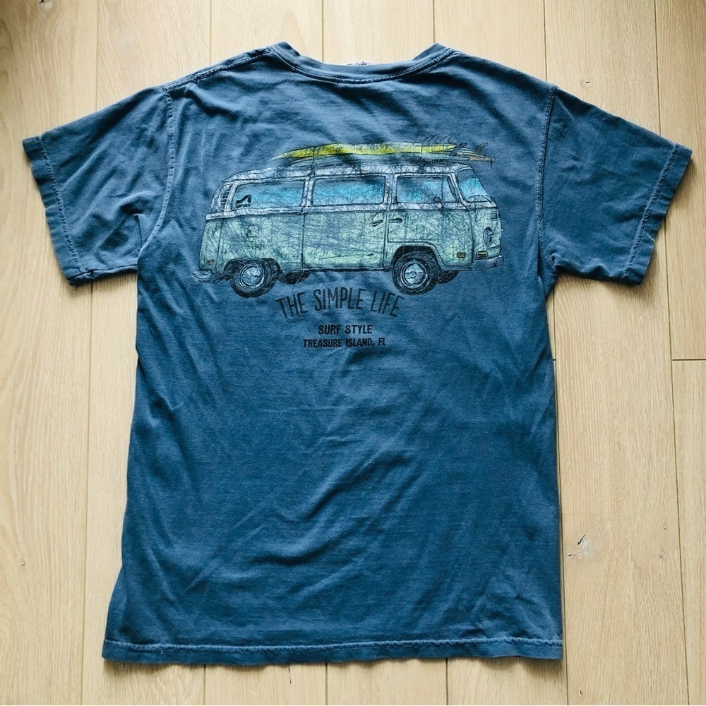 Vintage Comfort Colors Surf T Shirt in Faded Blue The Simple Life